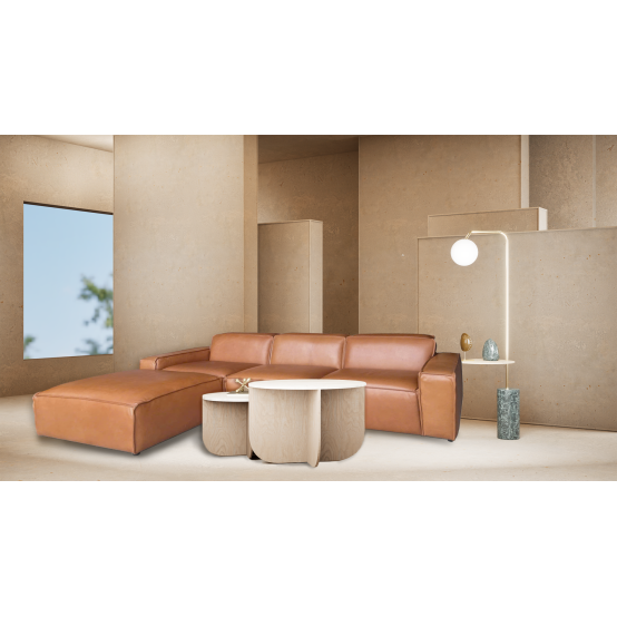 Sofa Băng  Da Bò Tự Nhiên - B33B 