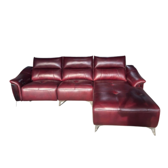 Sofa Góc Da Bò Tự Nhiên Tích Hợp Chỉnh Điện - R3139